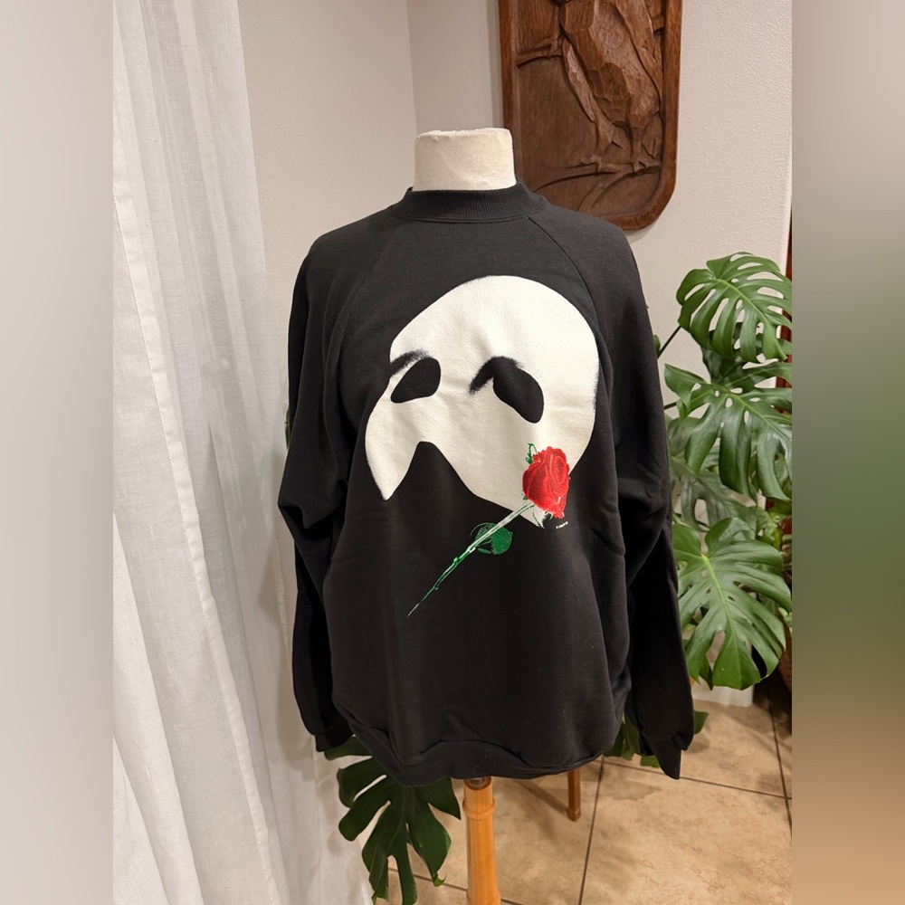 Vintage Phantom of the Opera Sweatshirt XL NOS 1986 Hanes Black